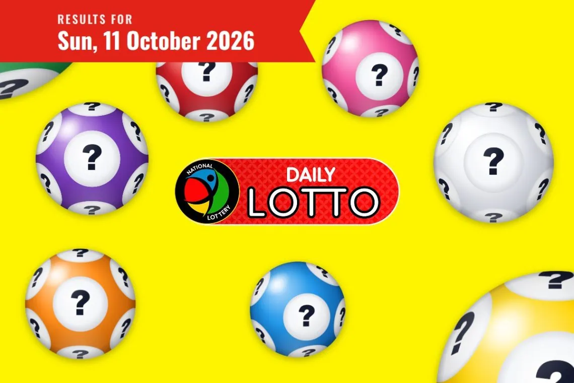 Daily Lotto Results lottery draw results for Sunday, 11 October 2026