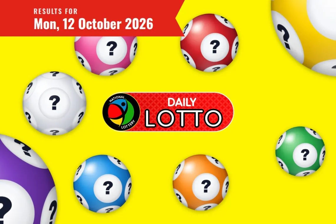Daily Lotto Results lottery draw results for Monday, 12 October 2026
