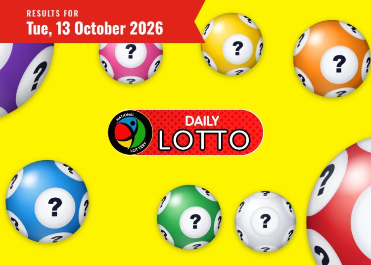 Daily Lotto Results lottery draw results for Tuesday, 13 October 2026