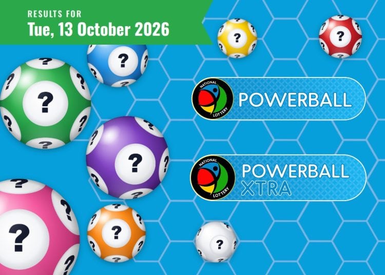Powerball and Powerball XTRA Results lottery draw results for Tuesday, 13 October 2026