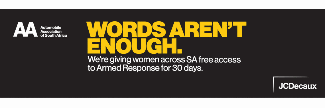 AA GBV Support campaign billboard offering women free Armed Response - Saffarazzi AA GBV Support campaign billboard offering women free Armed Response