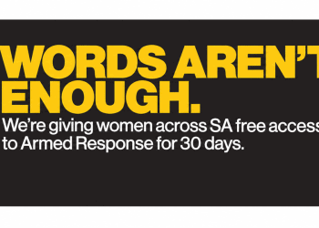 AA GBV Support campaign billboard offering women free Armed Response