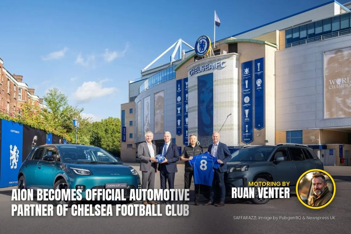 AION executives and two cars outside Stamford Bridge - Saffarazzi AION executives and two cars outside Stamford Bridge