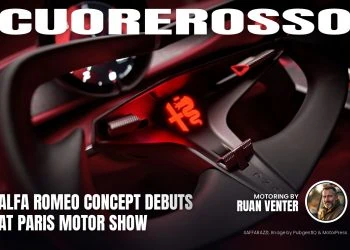 Alfa Romeo Cuorerosso concept steering wheel with illuminated logo