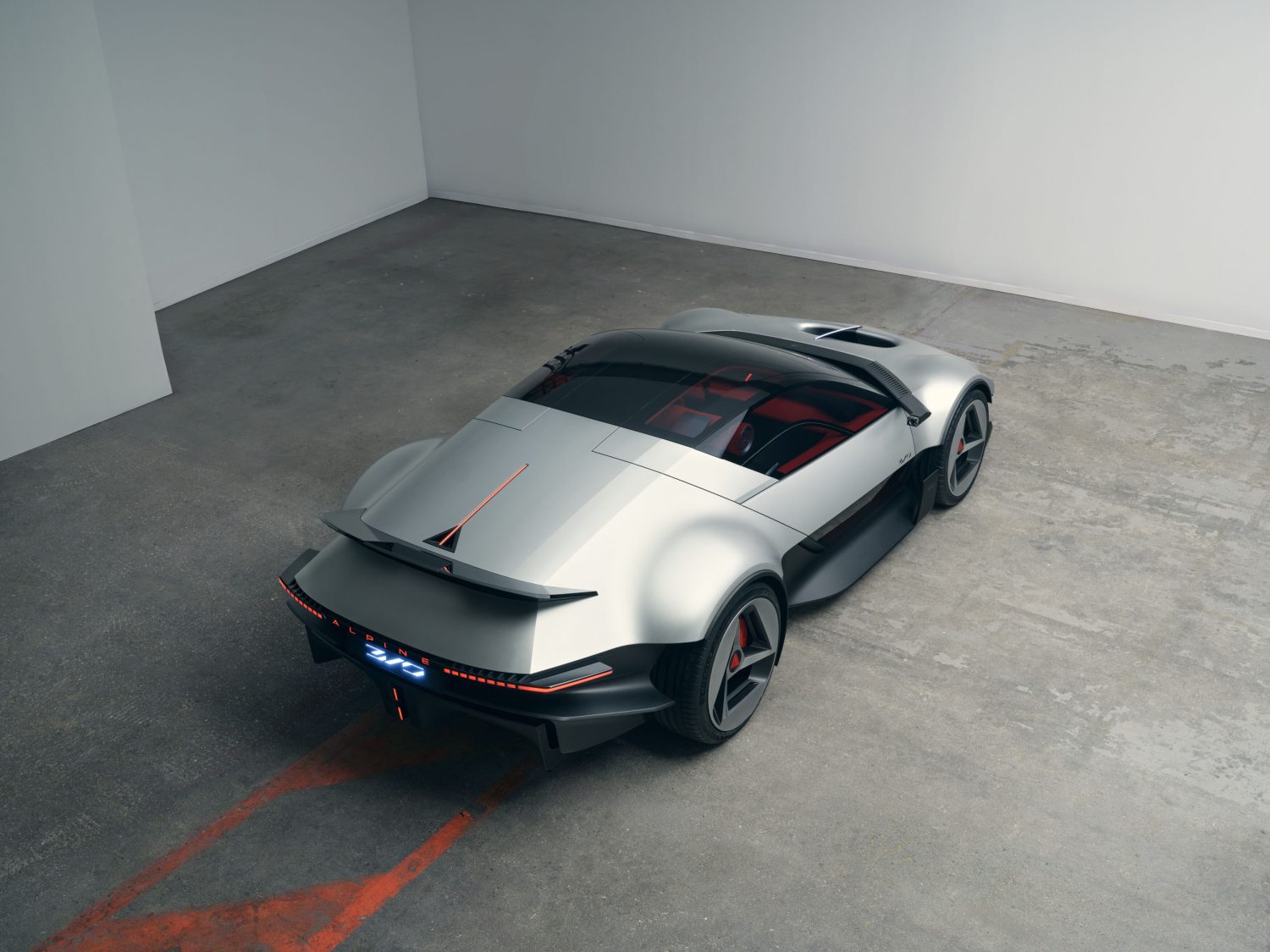 Alpine A310 Vision concept overhead rear three-quarter view - Saffarazzi Alpine A310 Vision concept overhead rear three-quarter view