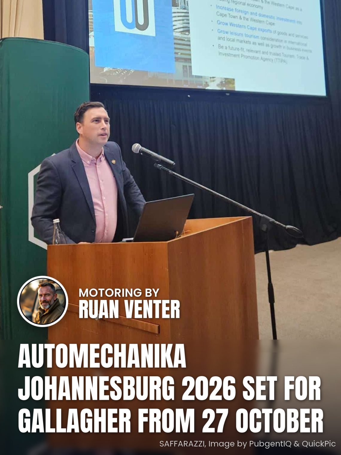 Wesgro speaker presents at Automechanika Johannesburg 2026 launch