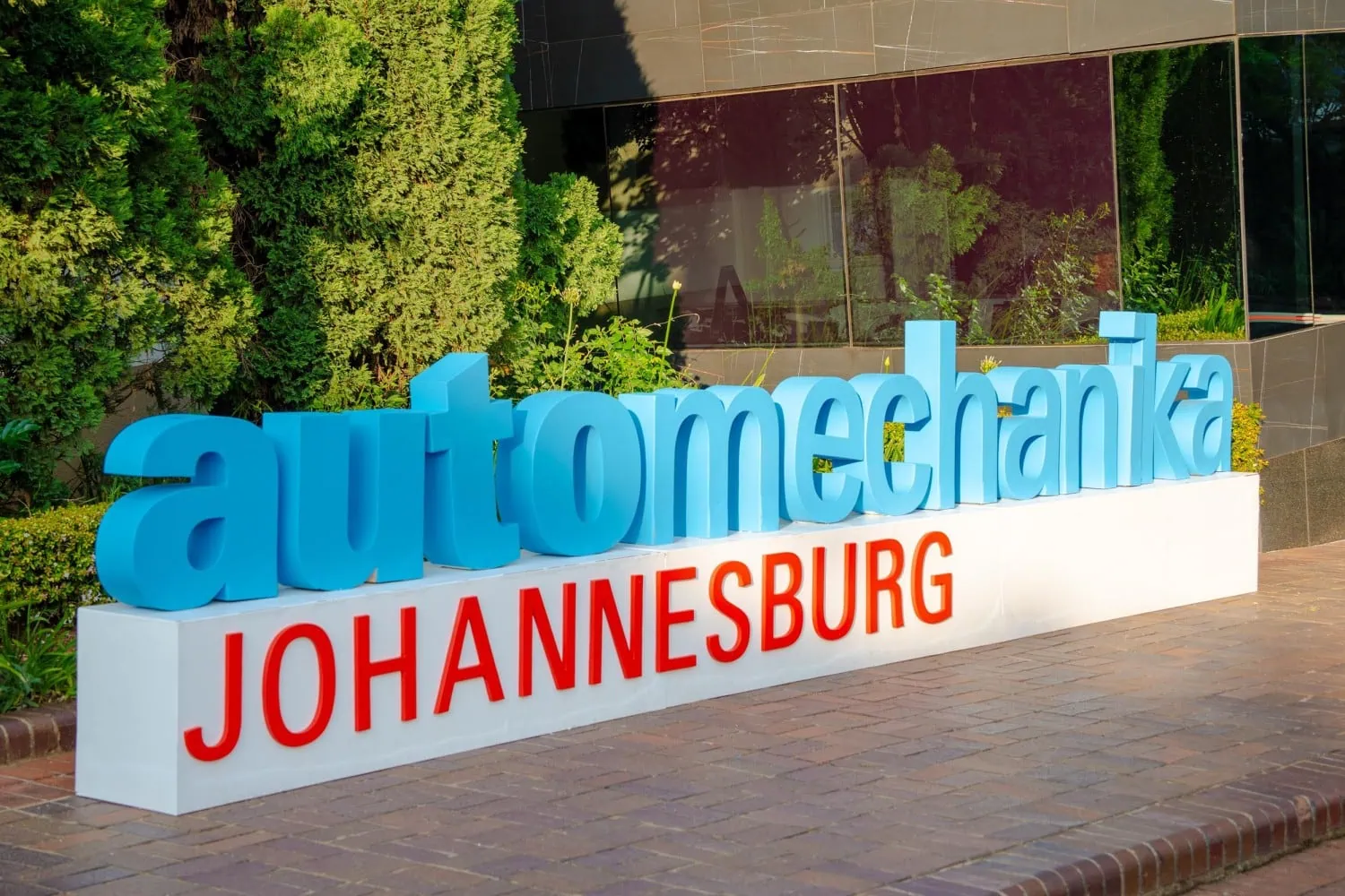 Automechanika Johannesburg outdoor sign - Saffarazzi Automechanika Johannesburg sign outside the venue.