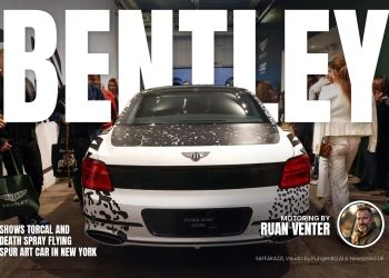 Bentley Flying Spur Azure Death Spray art car rear view