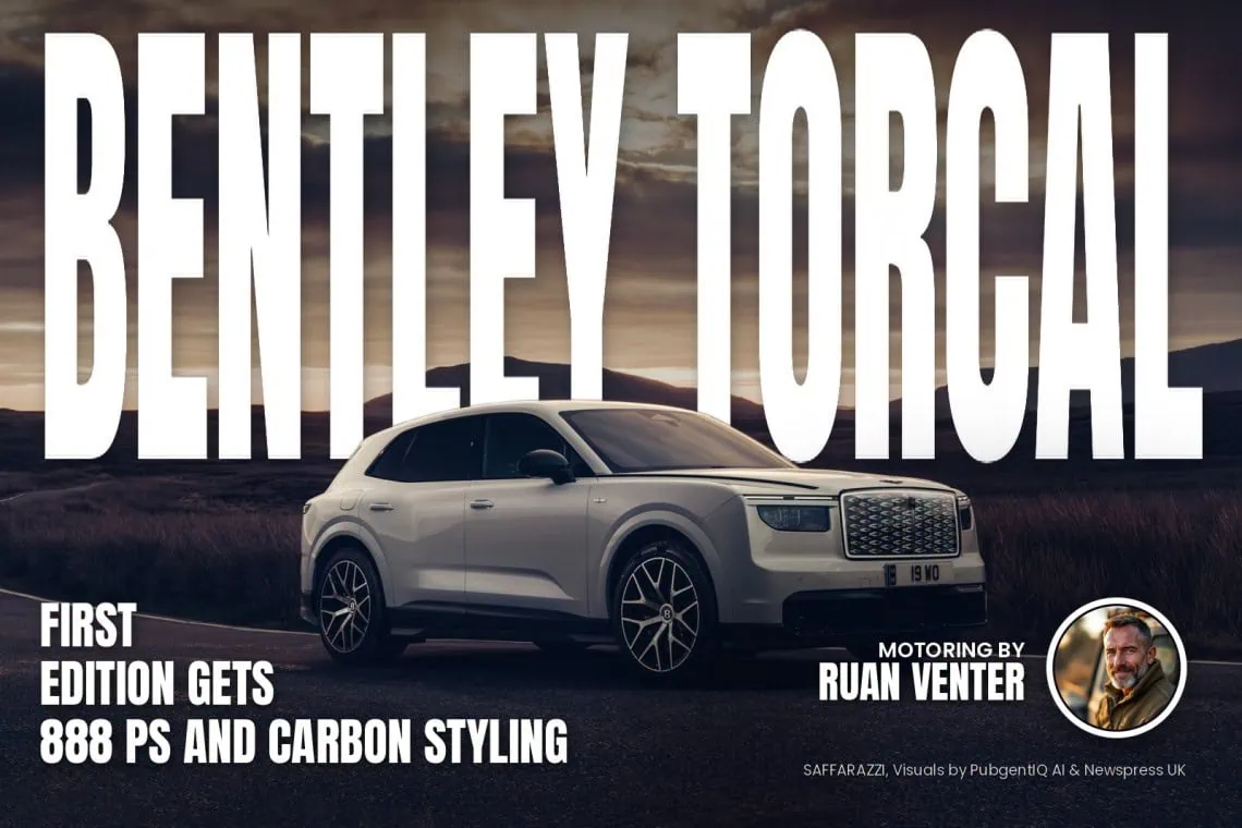 UK Motoring: Bentley Torcal First Edition gets 888 - Saffarazzi Bentley Torcal magazine cover: First Edition gets 888 PS and carbon styling, with the writer's by-line.