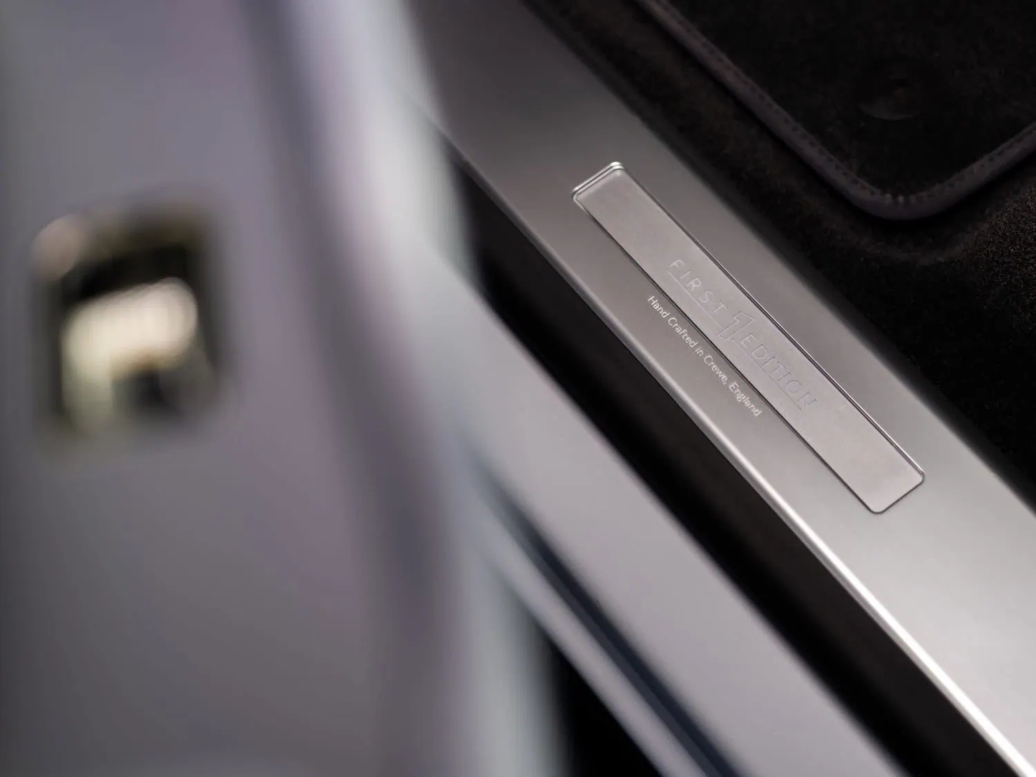 First Edition sill plate - Saffarazzi Bentley Torcal First Edition illuminated door sill plate.