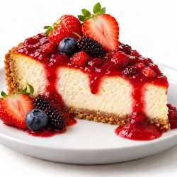 Berry Baked Cheesecake with Honeyed Mixed Berries - Saffarazzi Berry baked cheesecake with honeyed mixed berries