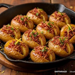 biltong-hasselback-roast-potatoes-recipe-featured - Saffarazzi Golden biltong-crusted roast potatoes with crisp scored edges, savoury biltong crumbs and fresh parsley