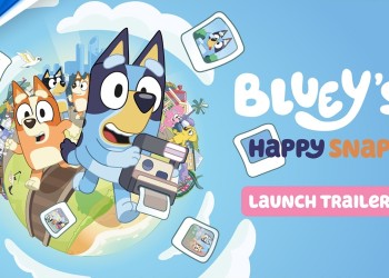Bluey's Happy Snaps trailer still: the opening frame of the official YouTube video.