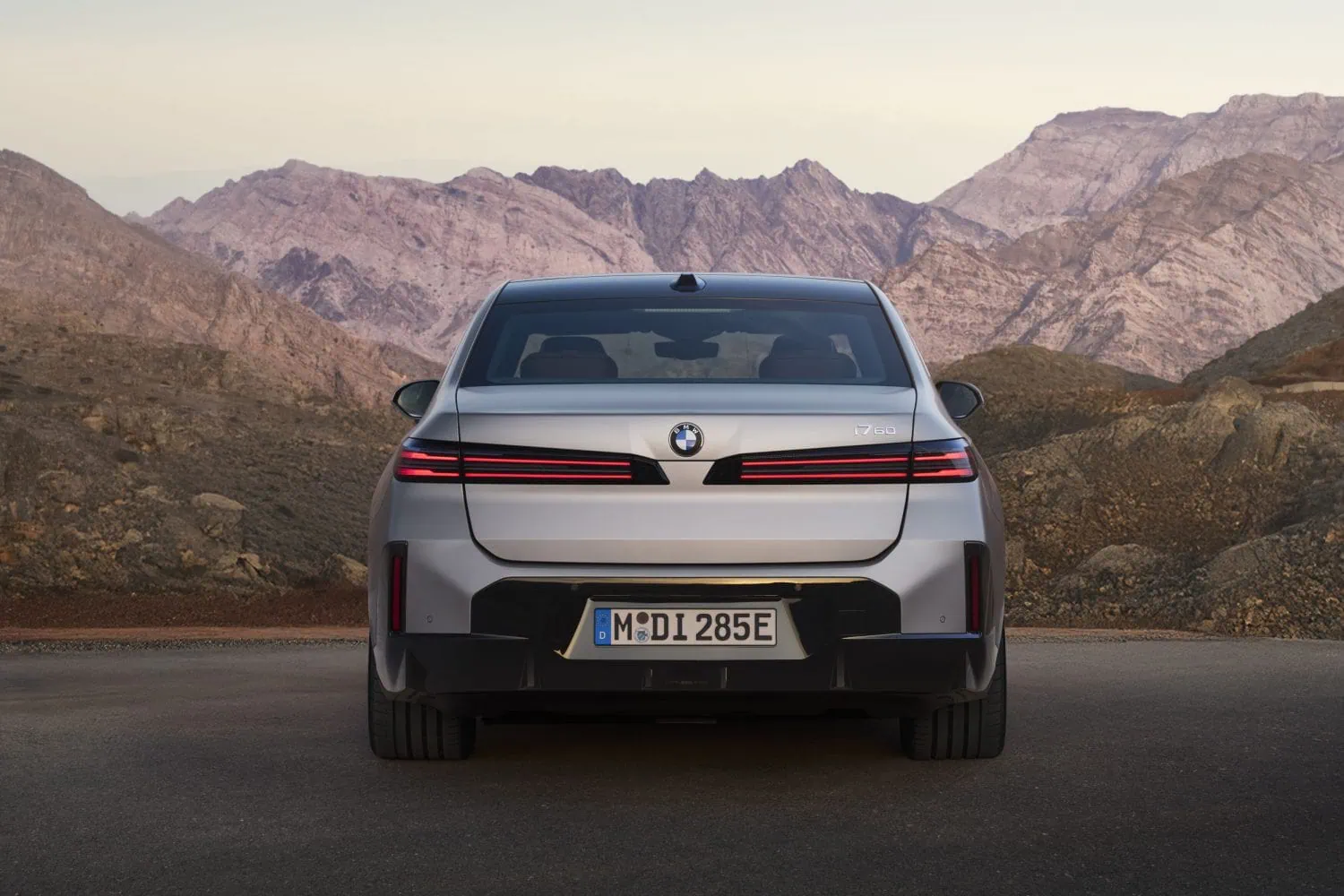 BMW 7 Series rear view in mountain setting - Saffarazzi BMW 7 Series rear view in mountain setting