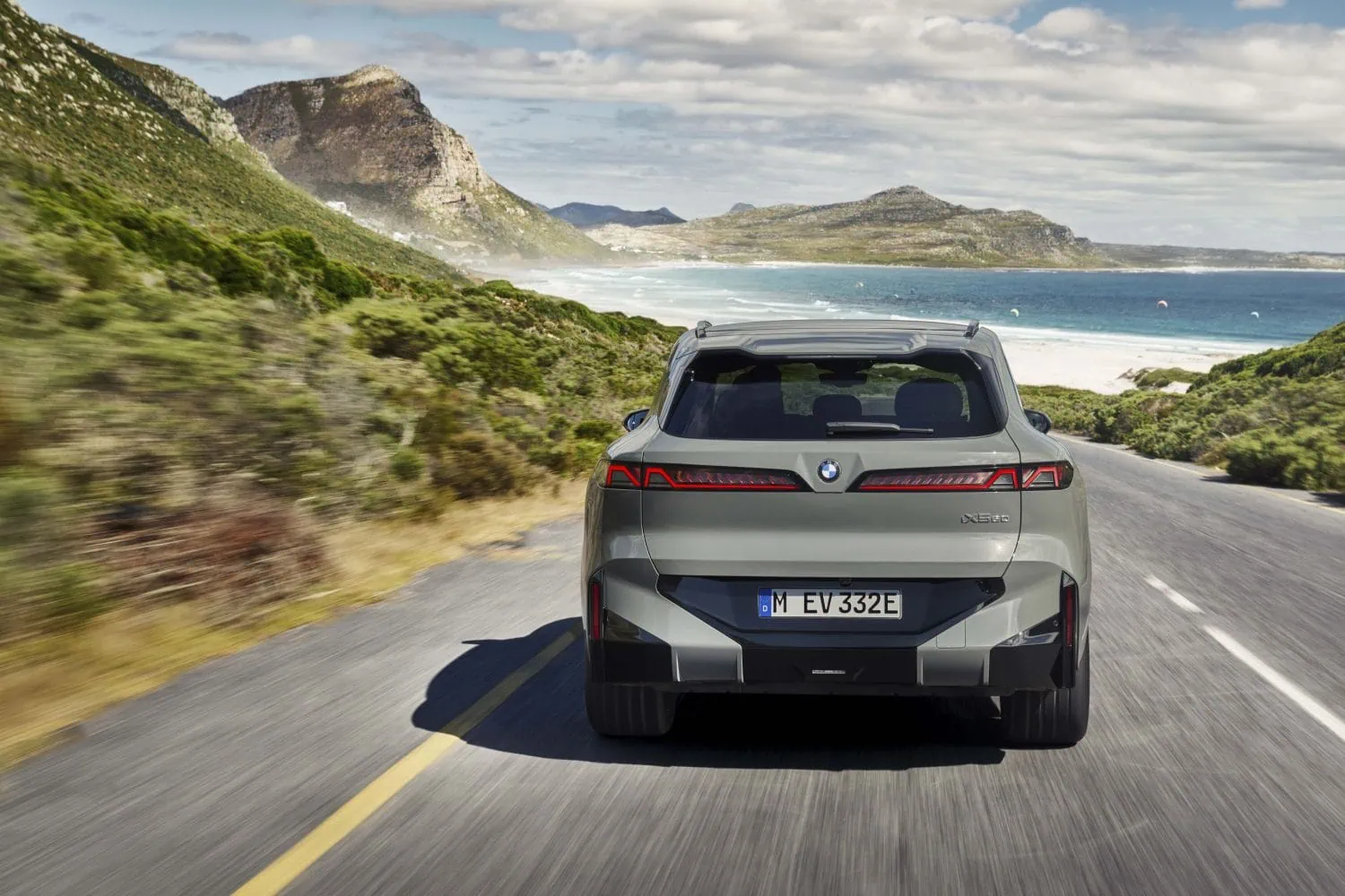BMW X5 rear view driving toward beach - Saffarazzi BMW X5 rear view driving toward beach