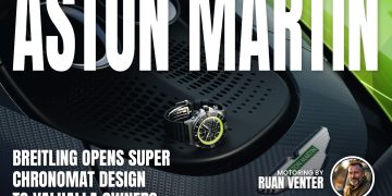 Breitling Super Chronomat on Aston Martin Valhalla engine cover