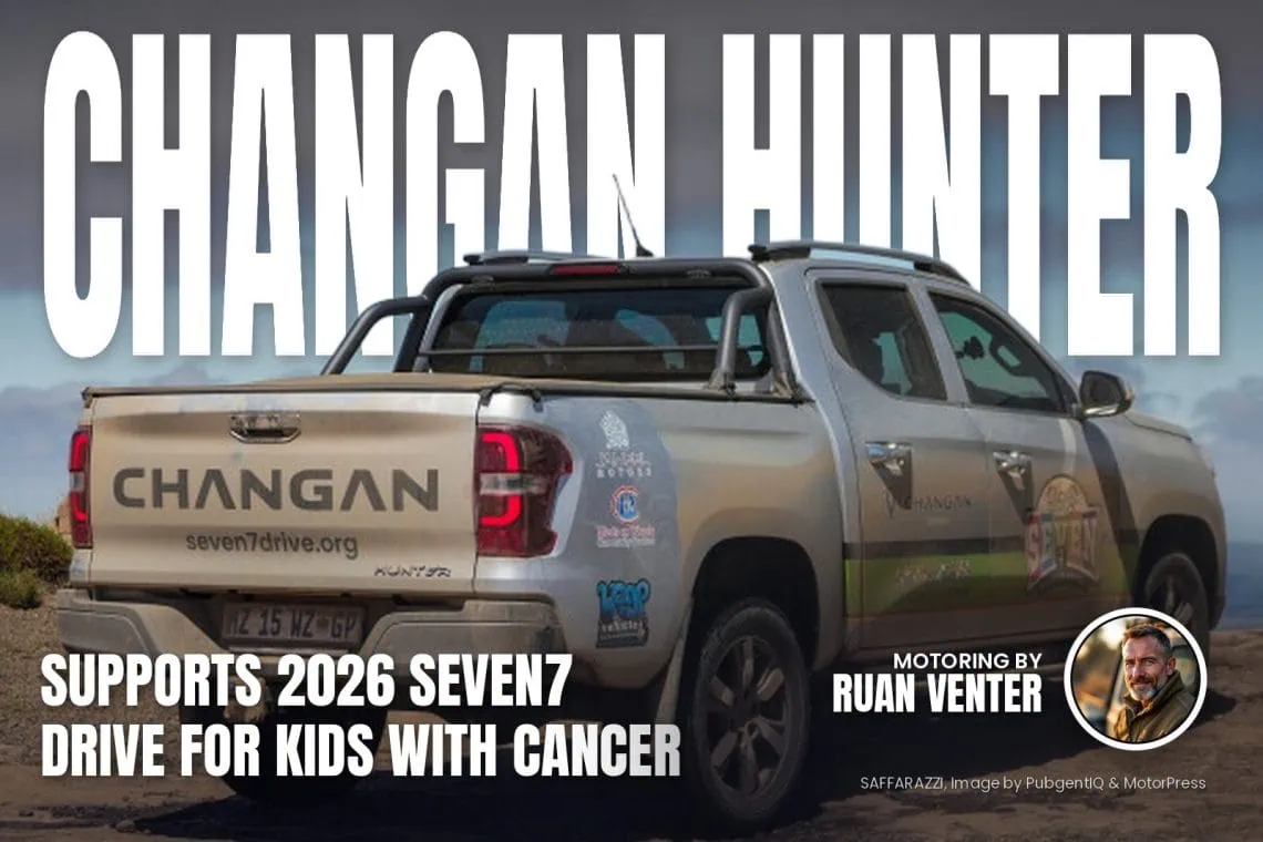 Changan Hunter double cab bakkie rear three-quarter view off-road
