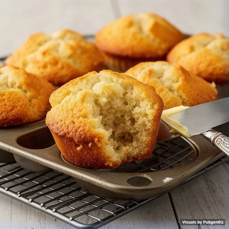 Let the muffins rest in the tin for 5 minutes, then run a knife around the edges and lift them out. Serve warm with butt