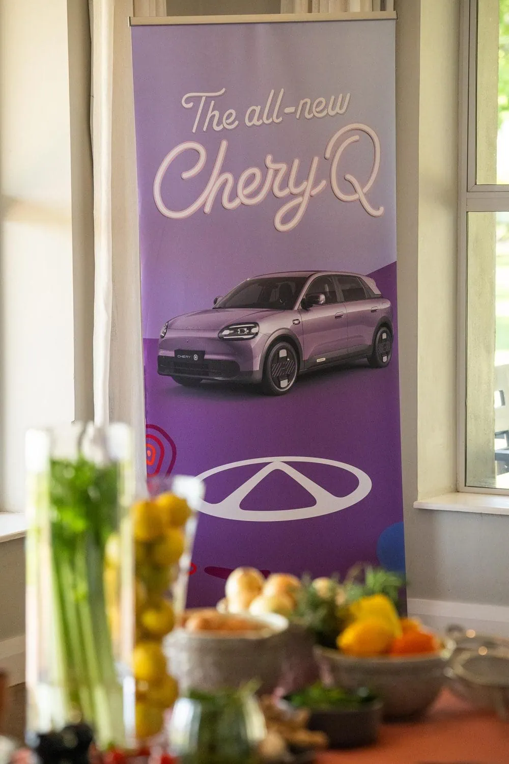 Chery Q launch banner at the media event - Saffarazzi Chery Q launch banner at the media event