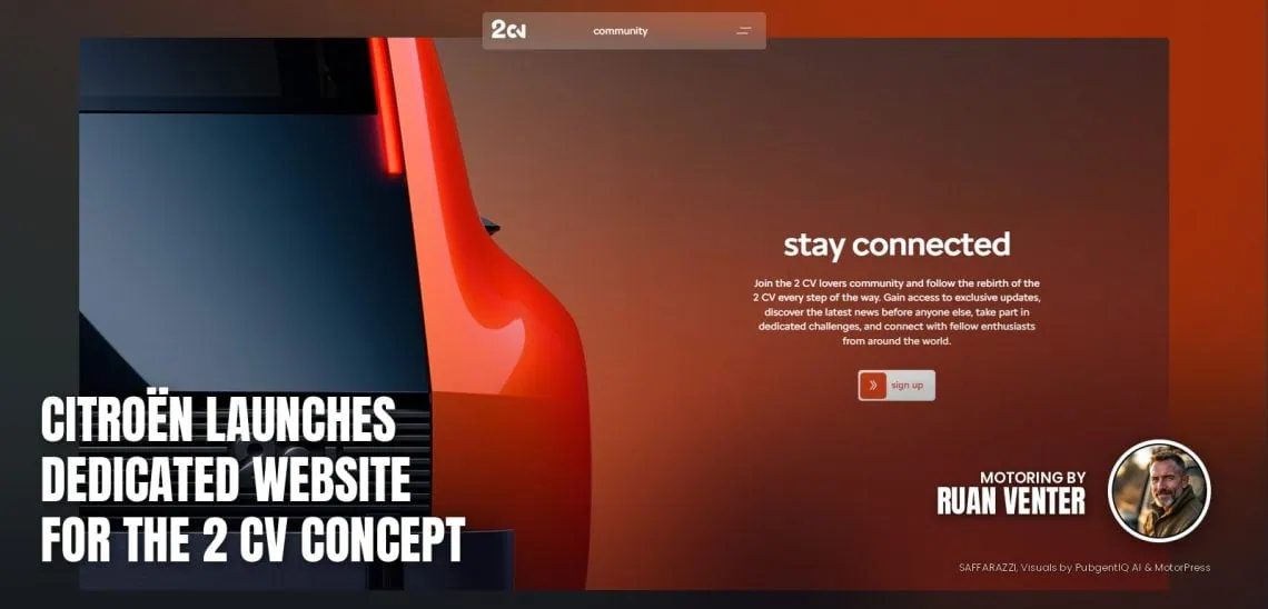 Citroën 2 CV Concept community website sign up page - Saffarazzi Citroën 2 CV Concept community website sign up page
