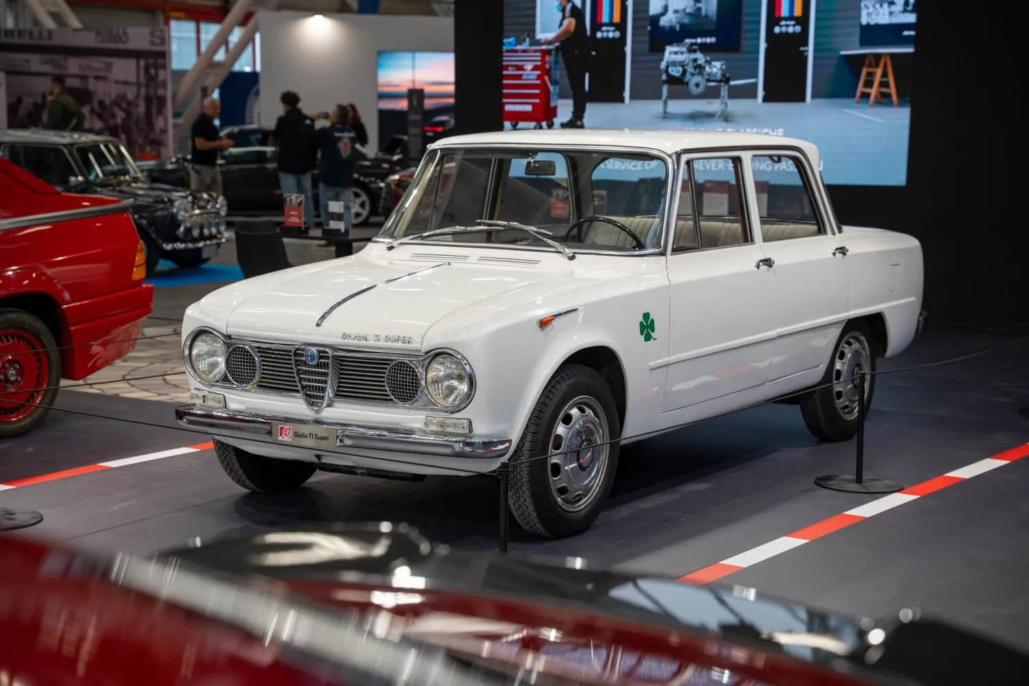 Alfa Romeo Giulia press photo 4 - Saffarazzi Classic Alfa Romeo Giulia Super saloon on display.