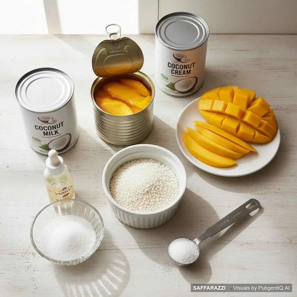 coconut-sago-mango-dessert-ingredients-ingredients - Saffarazzi Ingredients for coconut sago and mango dessert
