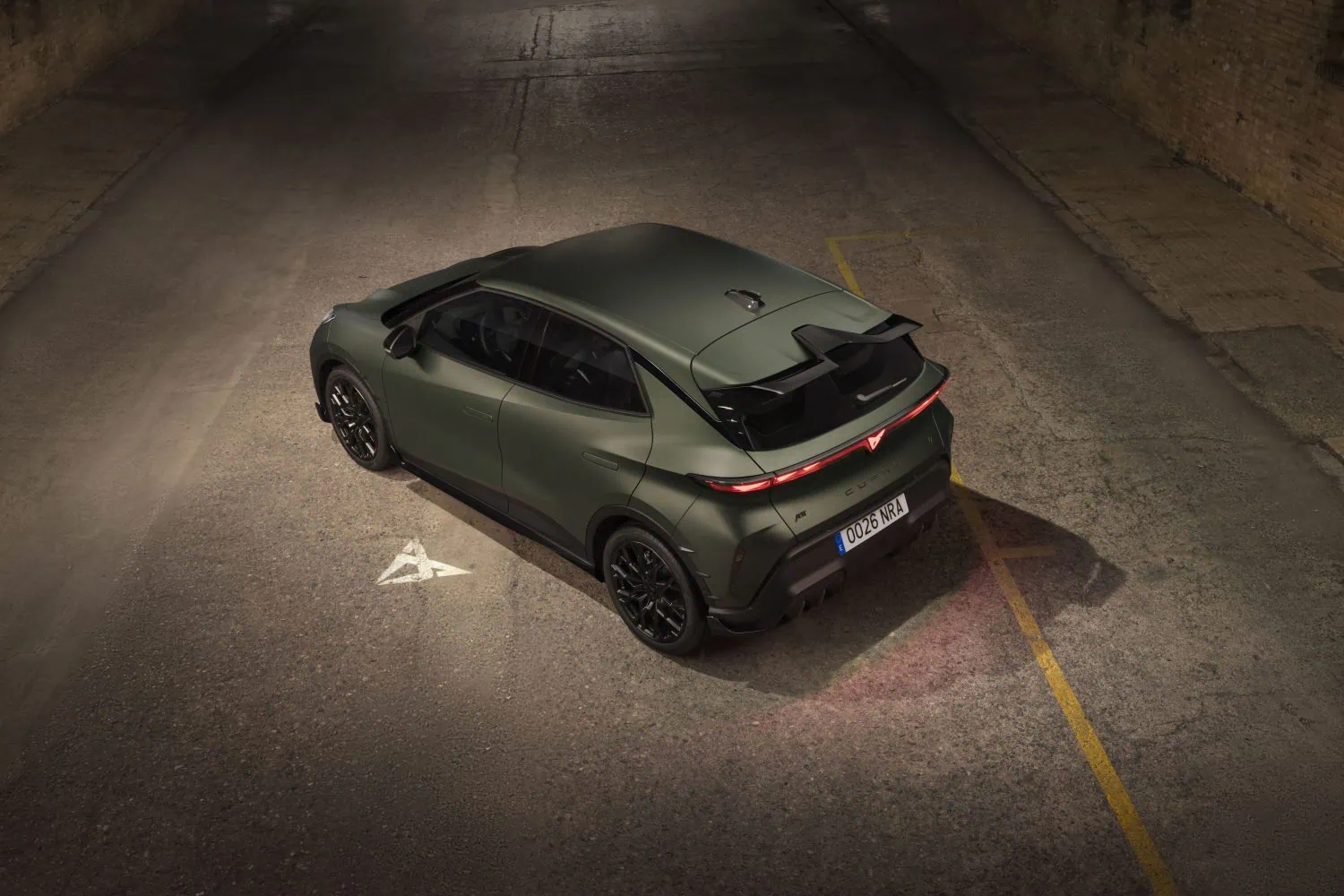 CUPRA Raval overhead rear view showing roof spoiler - Saffarazzi CUPRA Raval overhead rear view showing roof spoiler
