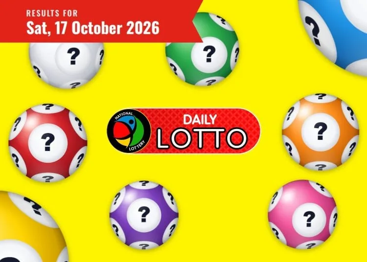 Daily Lotto results card for Saturday 17 October 2026, with the Daily Lotto logo and date ribbon.