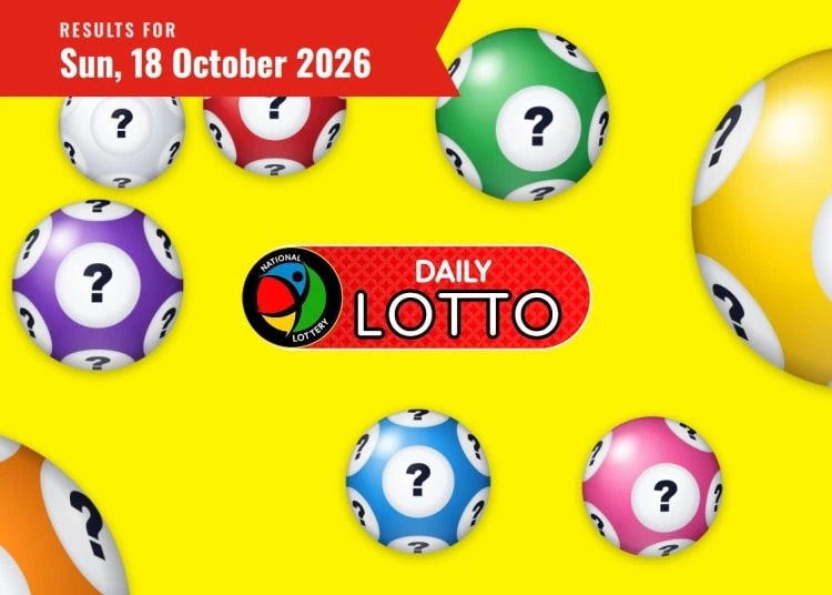 Daily Lotto results card for Sunday 18 October 2026, with the Daily Lotto logo and date ribbon.