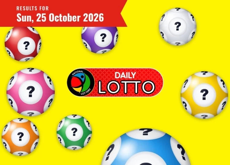 Daily Lotto results card for Sunday 25 October 2026, with the Daily Lotto logo and date ribbon.