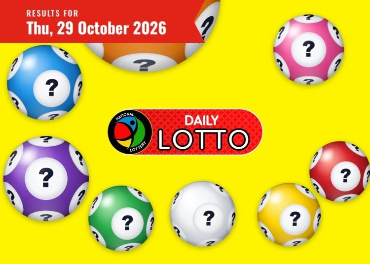 Daily Lotto results card for Thursday 29 October 2026, with the Daily Lotto logo and date ribbon.