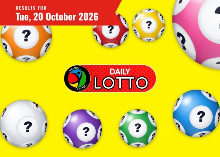 Daily Lotto results card for Tuesday 20 October 2026, with the Daily Lotto logo and date ribbon.