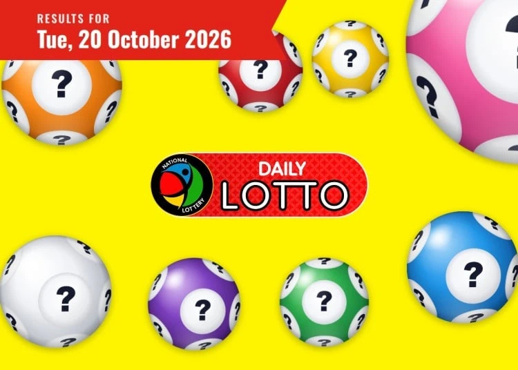 Daily Lotto results card for Tuesday 20 October 2026, with the Daily Lotto logo and date ribbon.