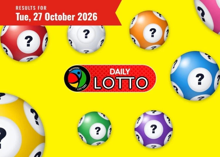 Daily Lotto results card for Tuesday 27 October 2026, with the Daily Lotto logo and date ribbon.