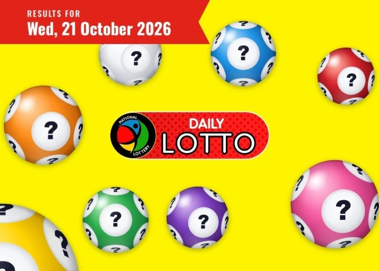 Daily Lotto results card for Wednesday 21 October 2026, with the Daily Lotto logo and date ribbon.
