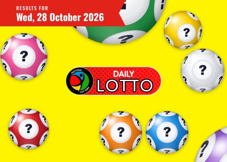 Daily Lotto results card for Wednesday 28 October 2026, with the Daily Lotto logo and date ribbon.