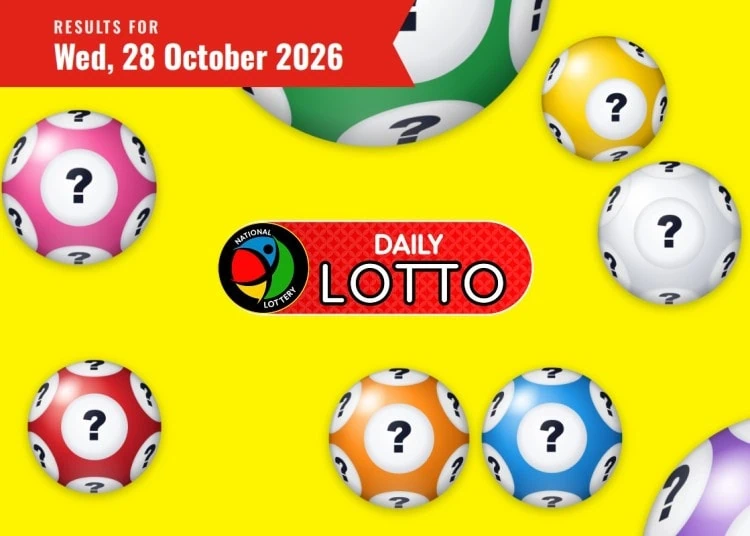 Daily Lotto results card for Wednesday 28 October 2026, with the Daily Lotto logo and date ribbon.