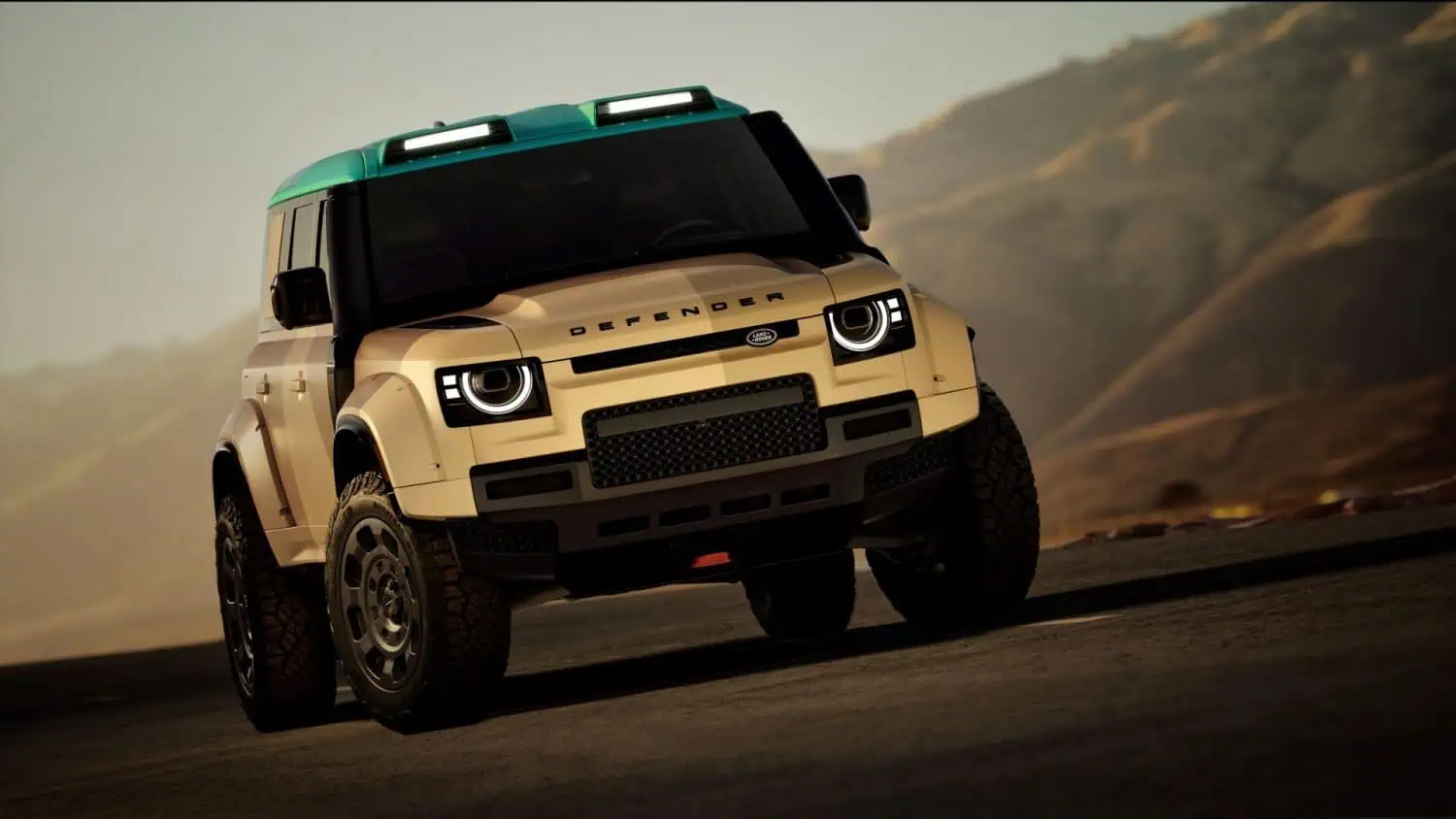Defender with green roof, front three-quarter view - Saffarazzi Defender with green roof, front three-quarter view
