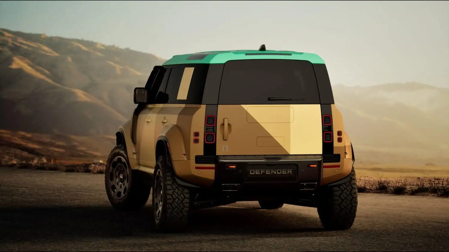 Defender with green roof, rear three-quarter view - Saffarazzi Defender with green roof, rear three-quarter view