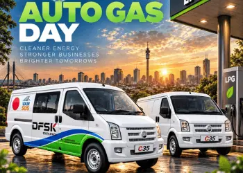 DFSK C35 panel vans at an LPG filling station