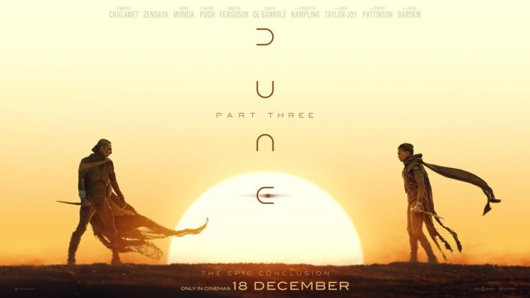 Dune: Part Three trailer still: the opening frame of the official YouTube video.
