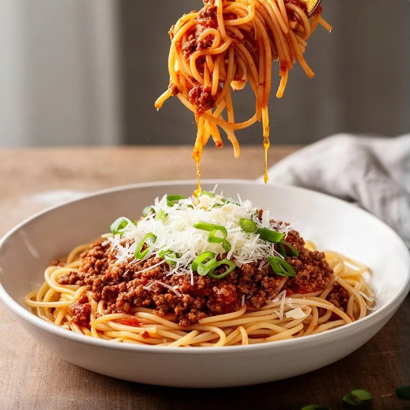 Toss the spaghetti with a few spoonfuls of sauce and a splash of the pasta water to loosen. Divide between bowls, spoon