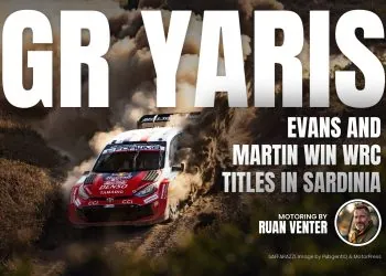 Toyota GR Yaris Rally1 kicking up dust in Sardinia