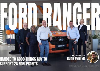 Ford Ranger magazine cover: Handed to Good Things Guy to support 24 non-profits, with the writer's by-line.