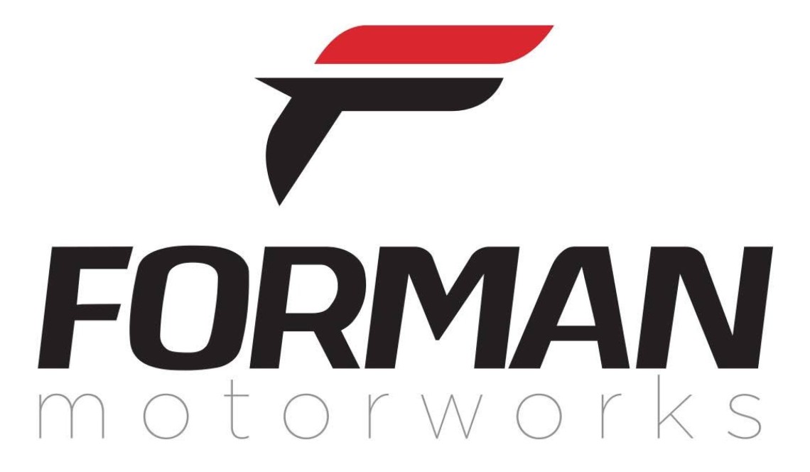 Forman Motorworks company logo - Saffarazzi Forman Motorworks logo with red and black emblem.