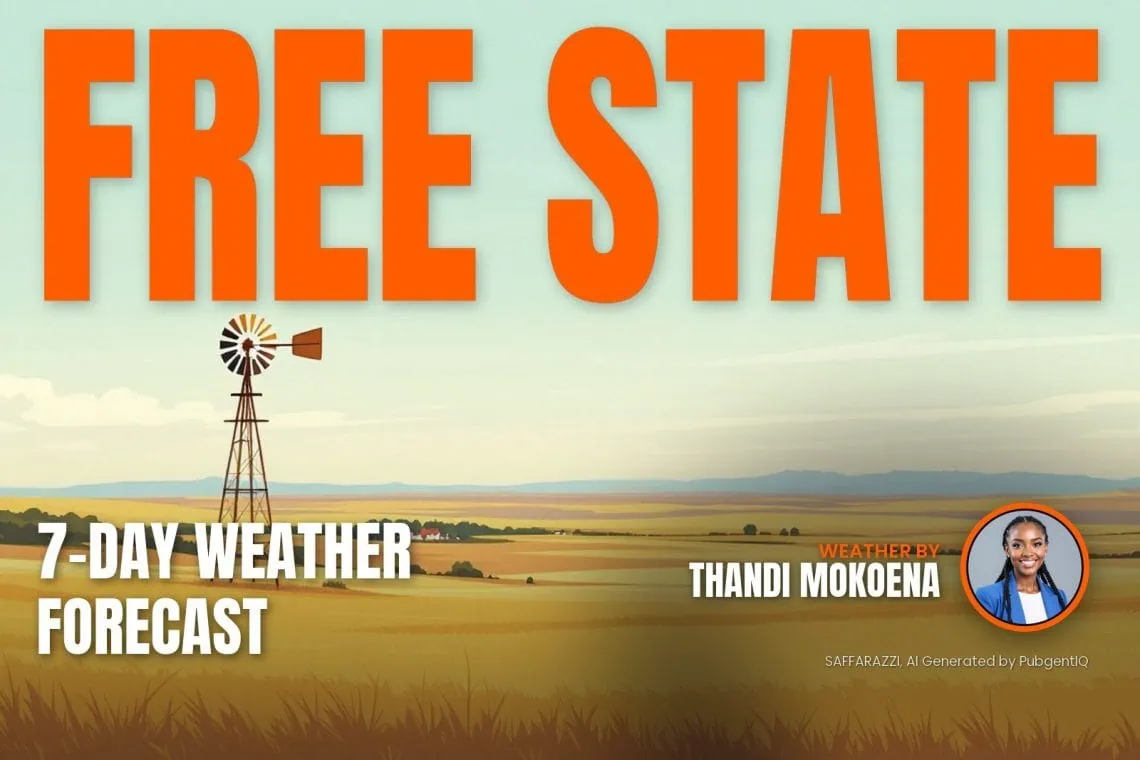 Free State 7-day weather forecast: magazine-style cover by Thandi Mokoena