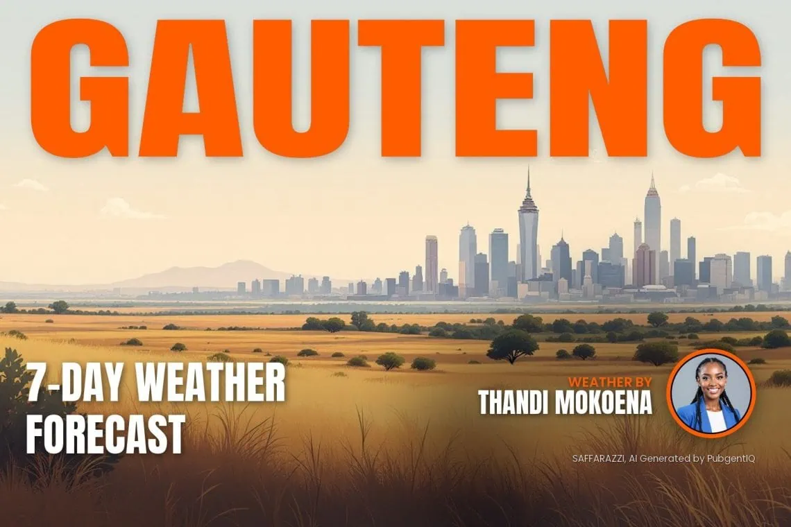 Gauteng 7-day weather forecast: magazine-style cover by Thandi Mokoena