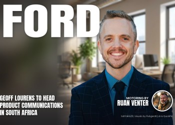 Ford magazine cover: Geoff Lourens to head product communications in South Africa, with the writer's by-line.