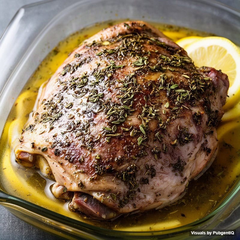 Rub the marinade all over the lamb, working it into the slits. Cover and refrigerate for at least 4 hours, ideally overn