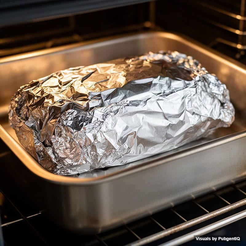Bring the paper up over the lamb and fold the edges together tightly, then fold the foil over and crimp it to seal compl